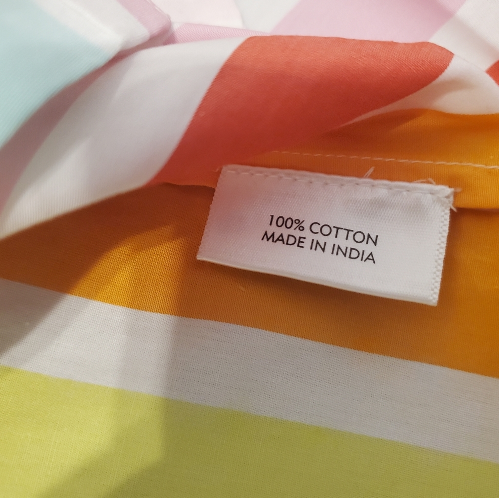 ATLANTIC-PACIFIC × LAKE 100% cotton poplin rainbow colorful striped pajama set S - Picture 6 of 9